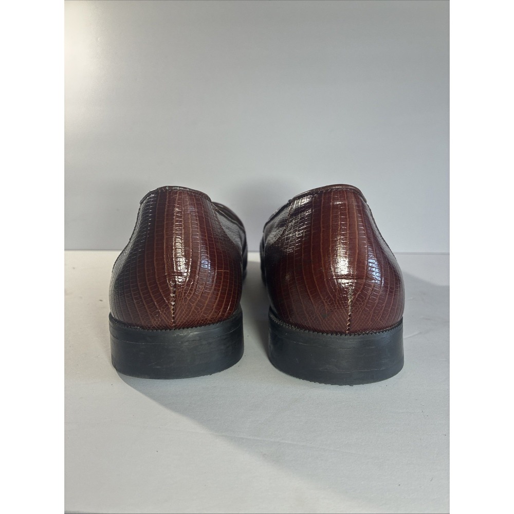 Stacy Adams Genuine Snake Leather Brown Tasseled Loafers Men's Size 14m - Picture 6 of 13